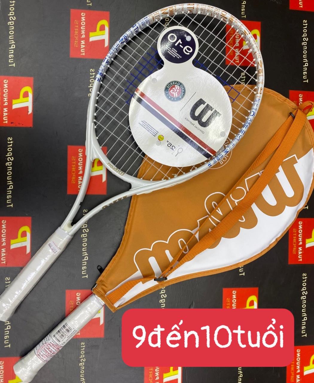 Vợt tennis Wilson Roland Garros  trẻ em  tuổi  9-10 tuổi