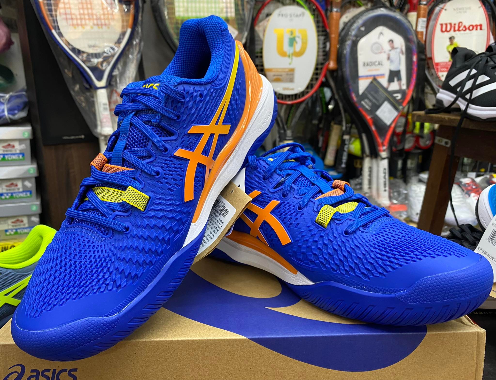 Giày Tennis Asics GEL RESOLUTION 9 Blue/Orange (1041A384-960)